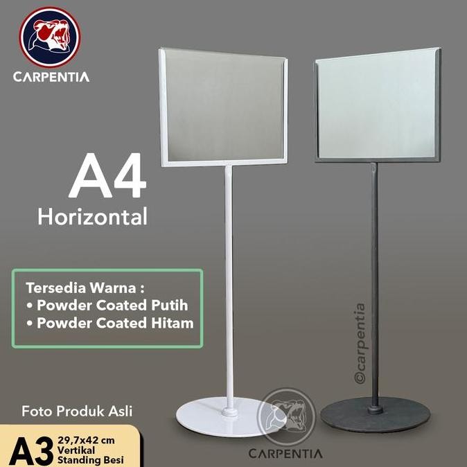 

NEW Carpentia Display Standing POP Besi Akrilik - Acrylic Metal Promotion Frame Harga Wagon - A4 Horizontal