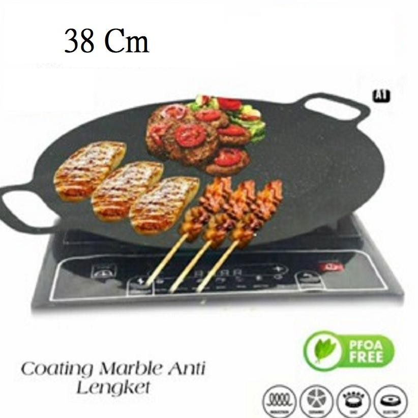 ''Terlaris" Wajan Panggangan Datar Grill Pan Tebal Teflon Anti Lengket Kuali Datar Food Garde Murah