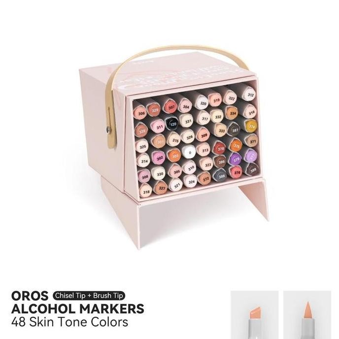 

ARRTX OROS BRUSH MARKER SKIN TONE COLOR 48 COLORS ALCOHOL MARKERS ORIGINAL DAN TERPERCAYA