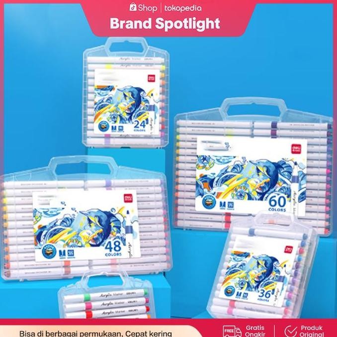 

SPIDOL AKRILIK / MARKER AKRILI / ACRYLIC MARKER DELI HM108 48 WARNA UNTUK SENI DAN KERAJINAN DENGAN TINTA YANG TAHAN AIR STATIONERY ORIGINAL DAN TERPERCAYA