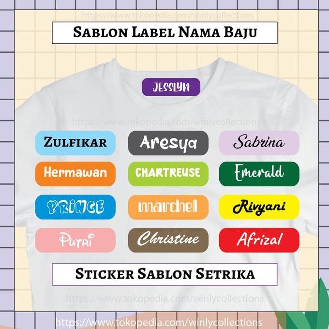 

Baru Label Nama Baju Anak Sekolah Custom - Stiker Sablon Setrika Seragam