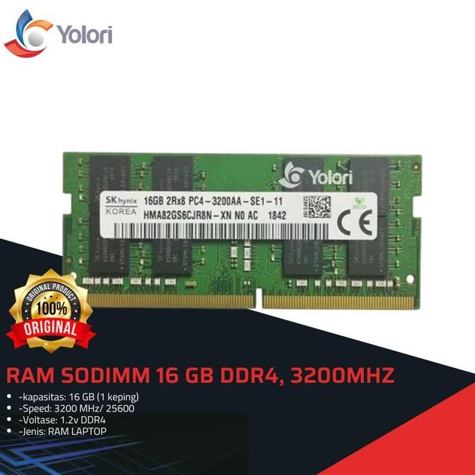 SK HYNIX RAM SODIMM 16GB DDR4, 3200MHz