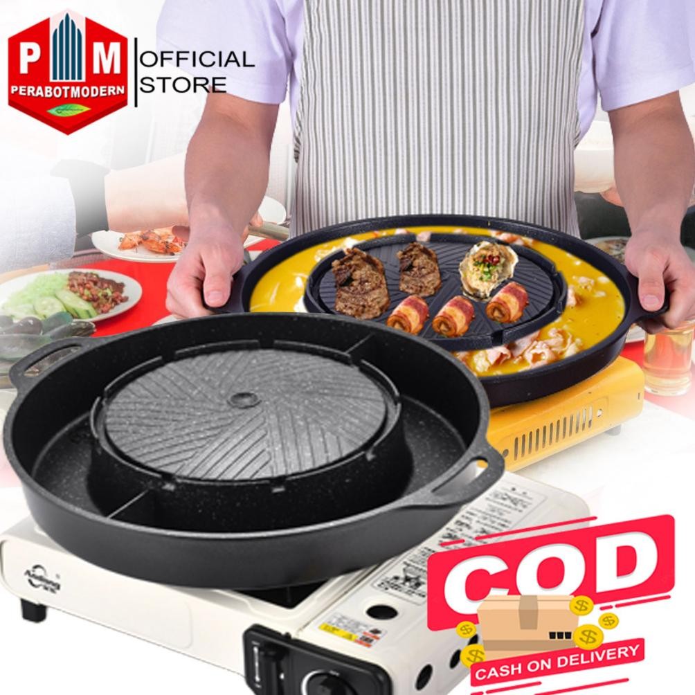 ''Terlaris" Steamboat Bbq Plate Korean 2In1 / Grill Pan Korea Barbecue Steamboat Shabu Hot Pot Grill