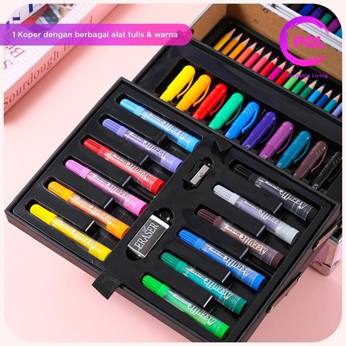 

[Pol] Cod Sni Crayon Art Set 128Pcs & 133Pcs Koper Alumunium Besi | Krayon Pensil Warna