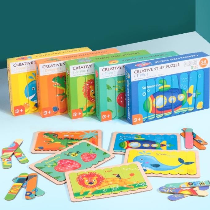 ''Terlaris" Mainan Edukasi Anak Puzzle Strip Ice Bar/Puzzle Stik 8 Gambar In 1Box Murah