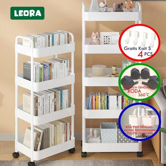 LEORA BESAR 4 SUSUN Rak SUSUN Serbaguna Rak Sudut Rak Plastik Rak Buku Rak Jumbo Rak Sepatu Rak Piri
