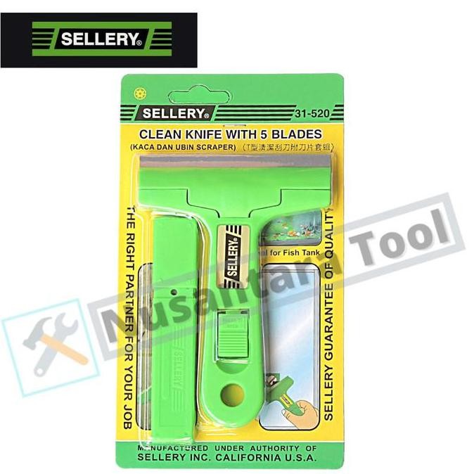 

SALE! SELLERY PISAU PEMBERSIH KACA + 5 MATA PISAU - CLEAN KNIFE GLASS SCRAPER