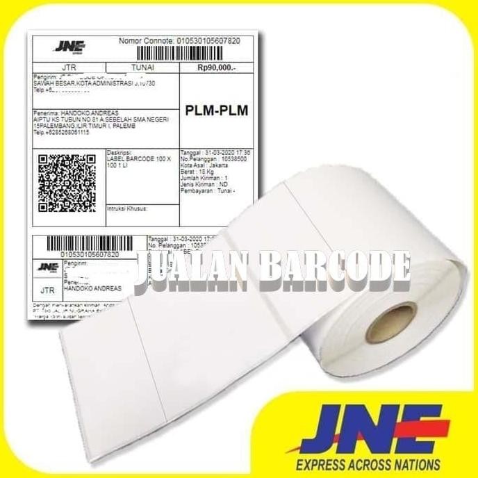 

Baru Label Stiker Resi Jne 102X127Mm - Kertas Bare Semicoated Thermal