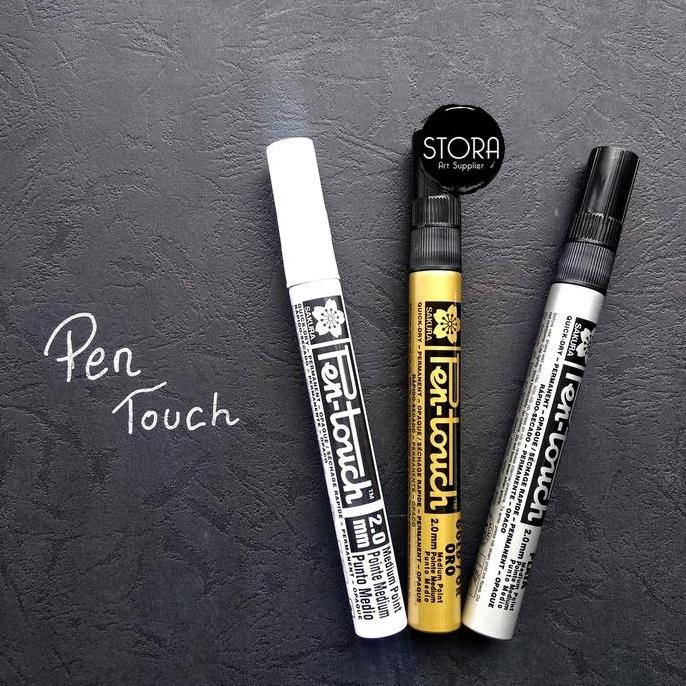 

SAKURA PEN TOUCH PAINT MARKER MEDIUM POINT SET 3 COLOUR METTALIC METAL ORIGINAL DAN TERPERCAYA