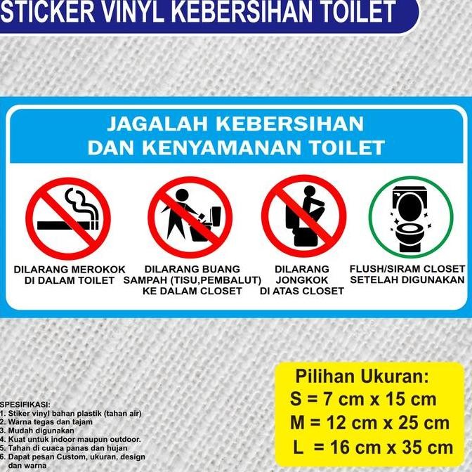 Stiker Aturan Toilet / Stiker Rambu Penggunaan Toilet