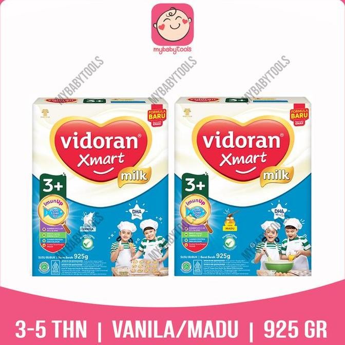 

terbaru vidoran xmart 1+ 3+ imunup vanila madu 925gr - susu formula anak all variant