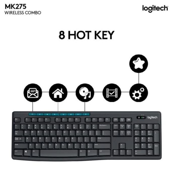Logitech Wireless Keyboard Mk275 Ori Keyboard Wireless Logitech MK275 Terlaris
