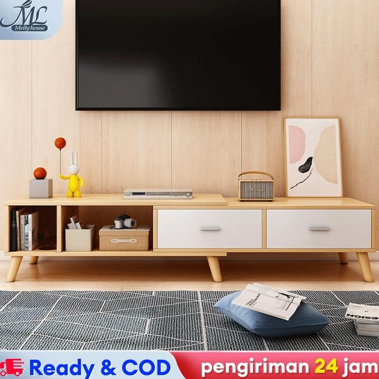 Meja TV 180CM Rak TV Minimalis Modern Meja TV Kayu Murah Lemari TV Jumbo