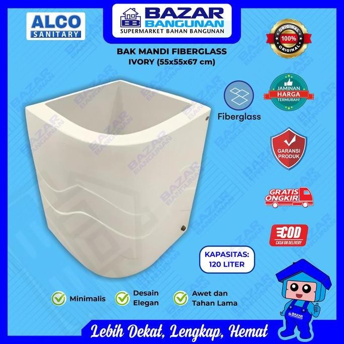 terbaru bak air sudut fiberglass 120l ember gentong kamar mandi mewah ivory beige