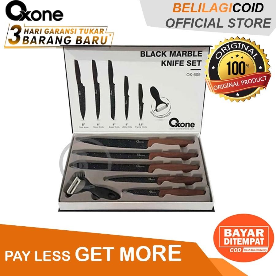 Oxone Ox-605 Pisau Dapur Black Marble Knife Set / Pisau Set Dapur Oxone Ox605 / Oxone Pisau Dapur Ox