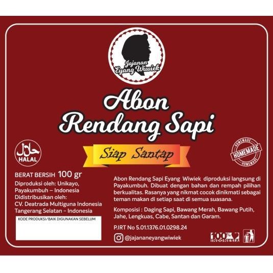 

SL Abon Rendang Daging Sapi Suwir Suir Kering Merek Jajanan Eyang WIwiek