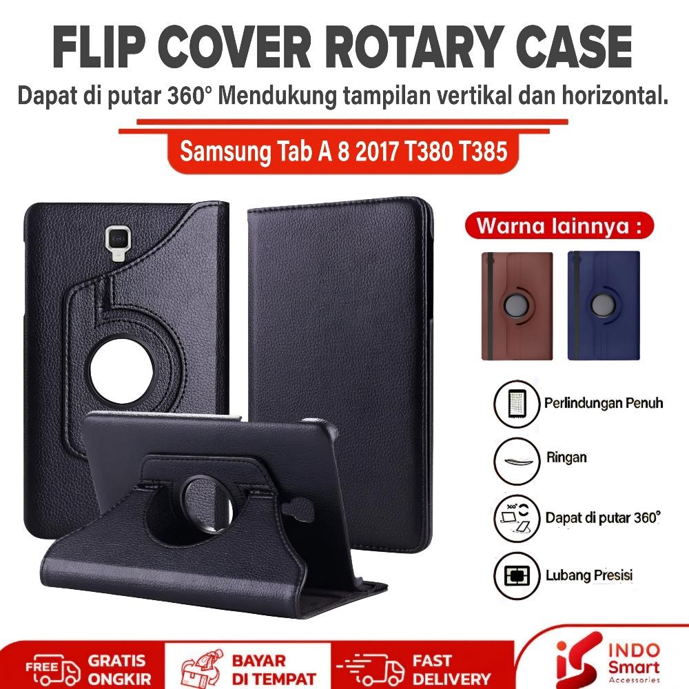 Case Samsung Tab A8 2017 | Samsung Tab A 8" 2017 | Galaxy T385 T380 Flip Cover Casing Rotary Leather