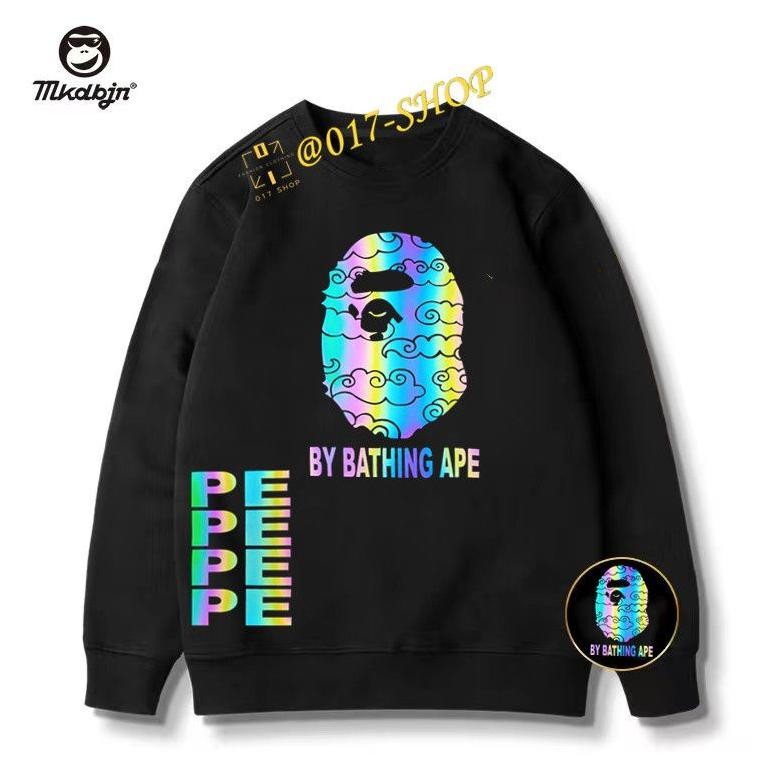 DB12>> Kaos Sweater Panjang Pria Wanita Reflective Bape