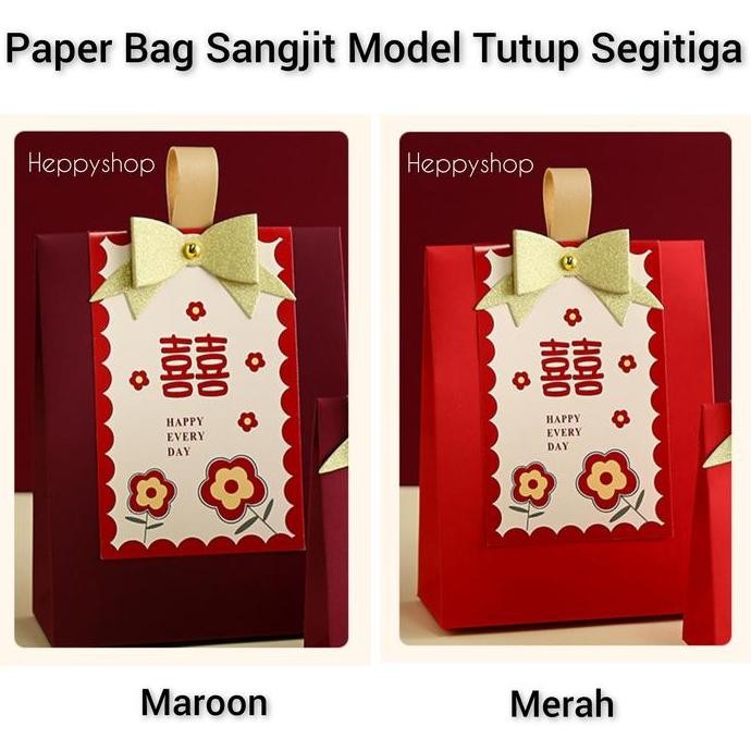

Produk Unggulan] Paper Bag Sangjit Model Tutup Segitiga, Paper Bag Wedding