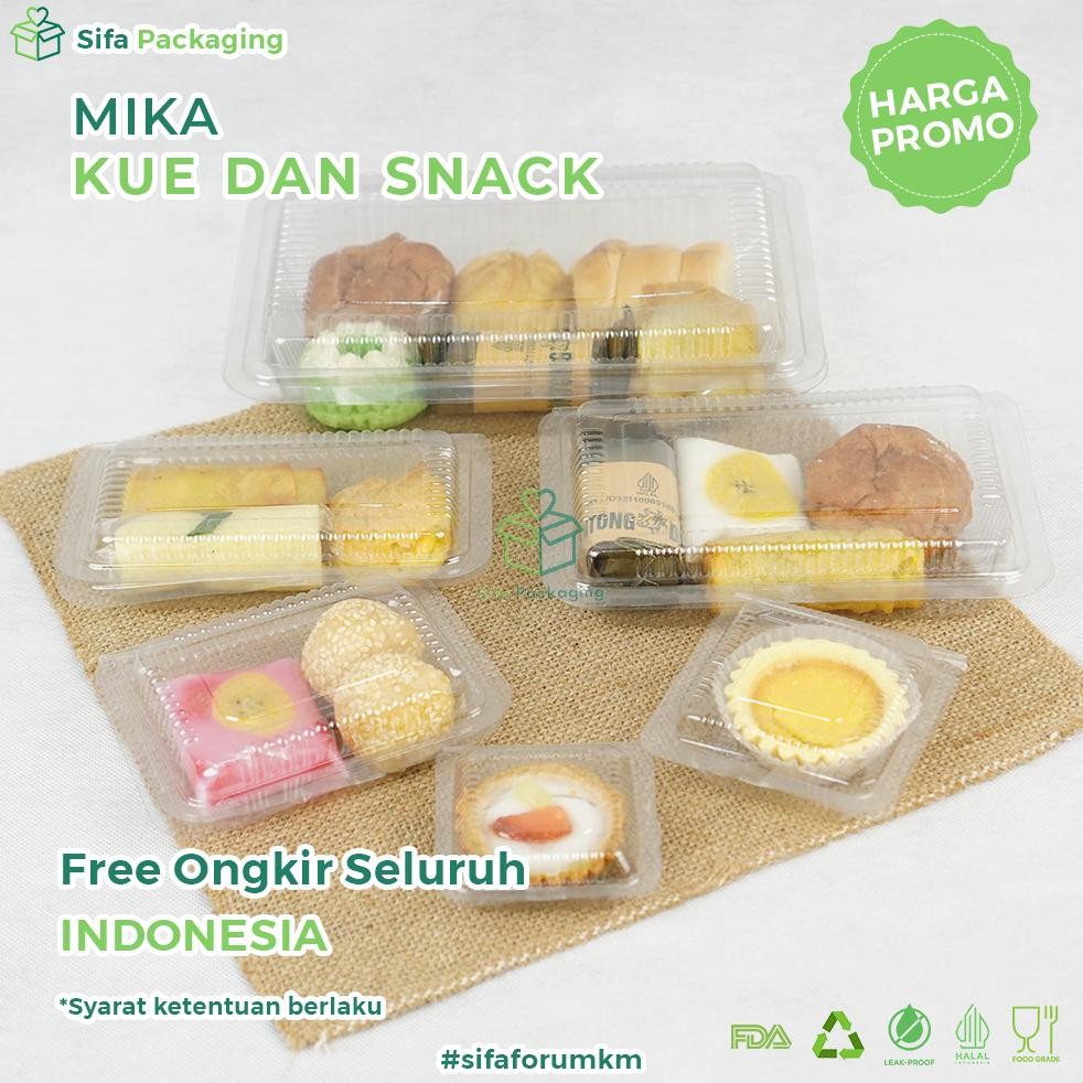 Mika Kue Basah Wadah Mika Kecil Sedang Kotak Makanan Box Kue Bolu Mika Bening Snack Nasi Lauk Kemasa