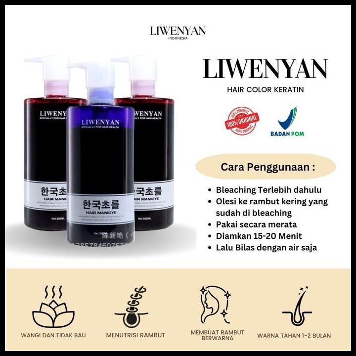 Terlaris Bpom Liwenyan Shampo Original Pewarna Rambut Serta Merawat Rambut Good Quality