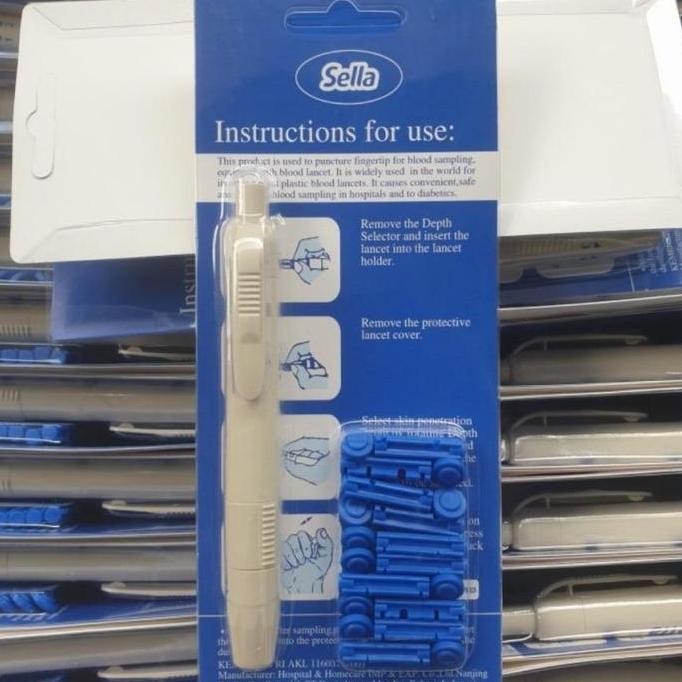 Pen Lancet Sella / Lancing Device Sella / Pena Bekam Plus Jarum Lancet
