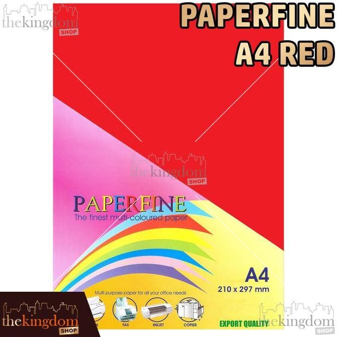 

TERBARU - Paperfine Kertas HVS Warna A4 Red Merah / Isi 500 Lembar
