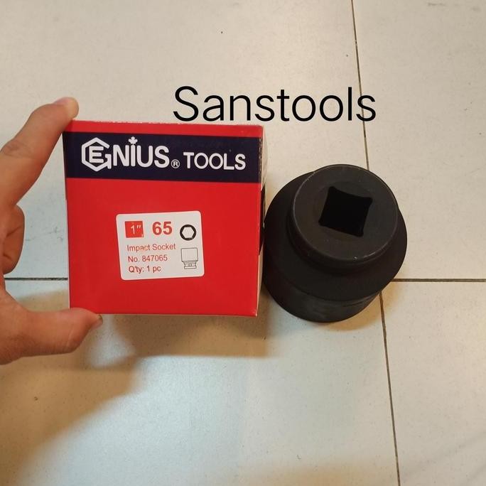 Genius impact socket drive 1" x 65mm mata sock hitam 65 mm sok germany