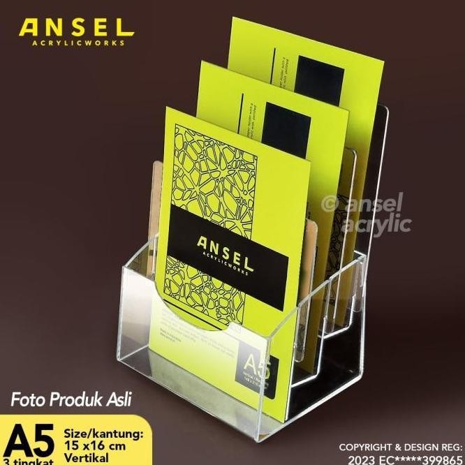 

NEW TEMPAT BROSUR AKRILIK 3 TINGKAT - A5 V - DISPLAY TIPE E 3 SUSUN