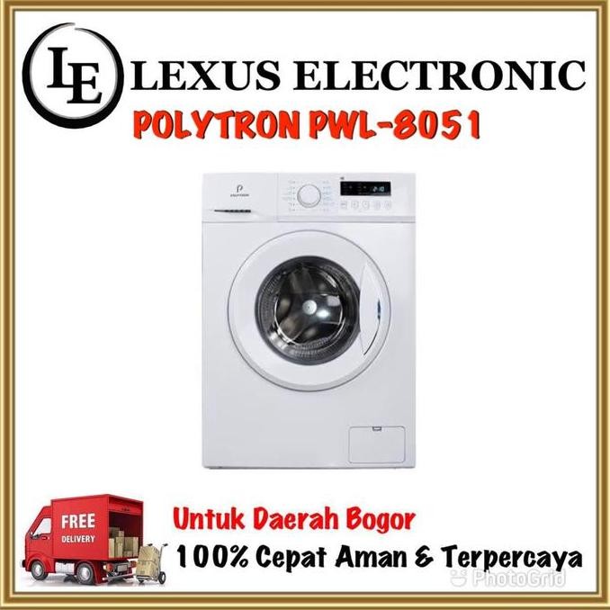 NEW POLYTRON MESIN CUCI FRONT LOADING 8KG | PFL 8051 | PFL8051 | PFL-8051