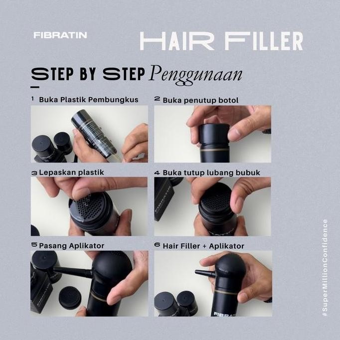 Terbaru Fibratin Fiber Filler Penebal Rambut - Pewarna Hitam & Penumbuh Rambut Botak