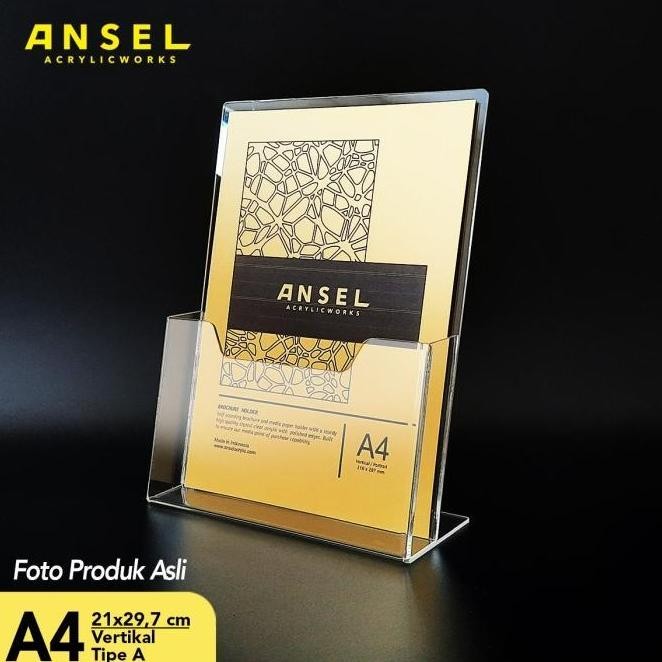 

NEW TEMPAT BROSUR AKRILIK / ACRYLIC FLYER HOLDER - A4 -TIPE A BENING /3 MM