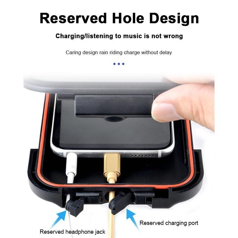 Holder HP Waterproof Paket Lengkap + Stabilizer spion Motor Nmax, Lexi, Vario new, Mio, Beat, Scoopy