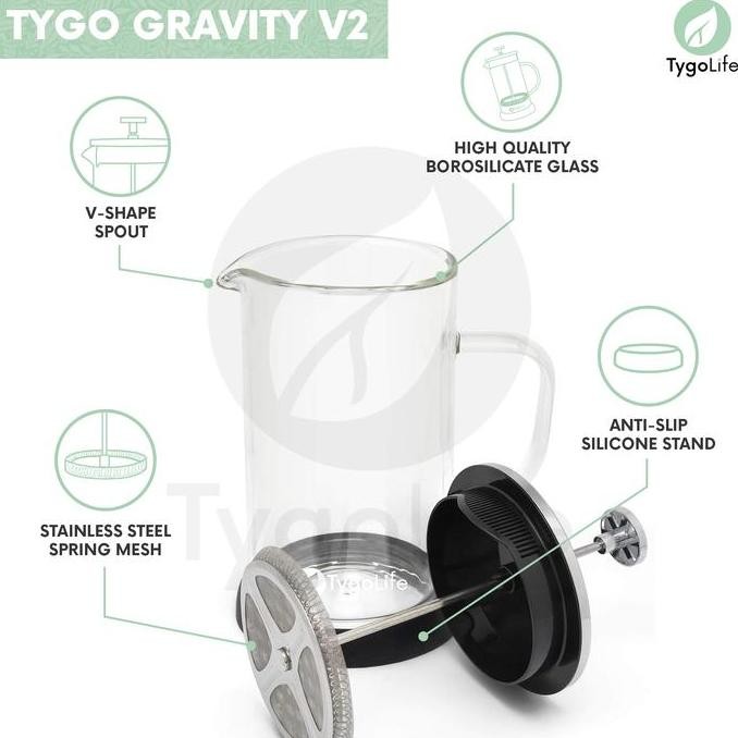 Terbaru Tygo Gravity French Press Coffee Maker + Milk Frother - Mesin French Press Dan Penghasil Bus