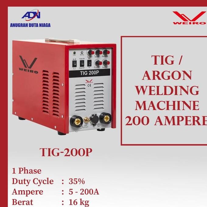 TERMURAH - Mesin Las Inverter Argon TIG DC Pulse Weico Weiro TIG 200 P