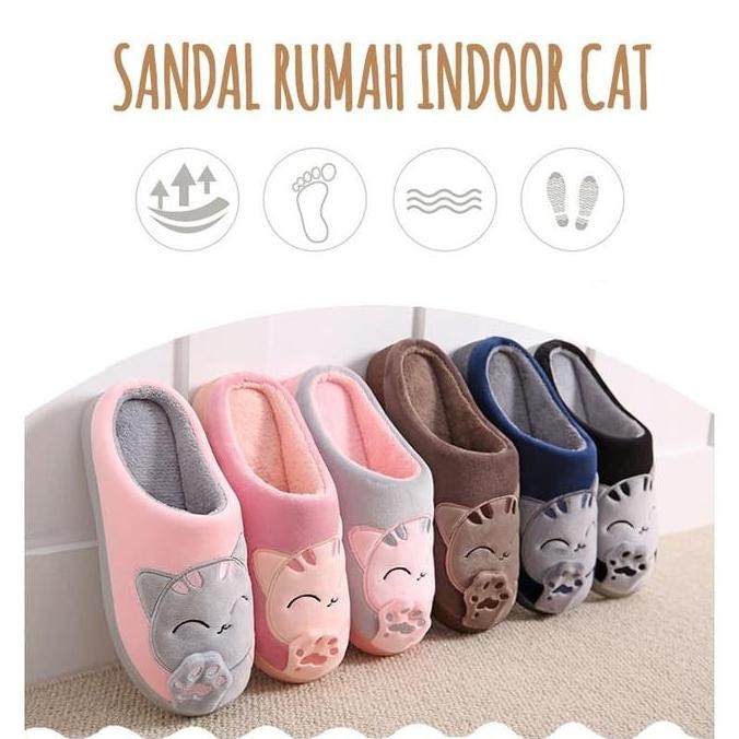 Sandal Rumah Indoor Santai / Sandal Couple Import Empuk Hangat Lucu