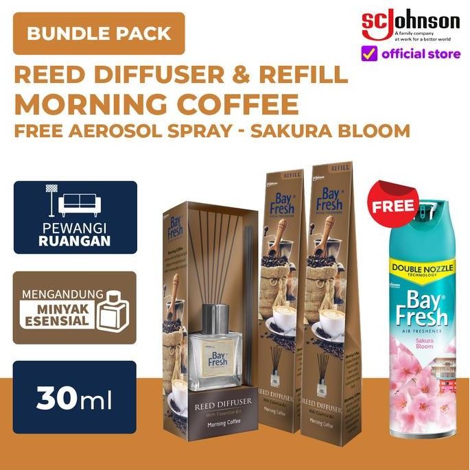 Bundle Pack - Bayfresh Reed Diffuser + Bayfresh Reed Diffuser Refill Gratis 1 Bayfresh Reed Diffuser