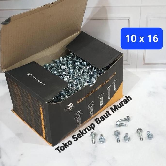 Baut Drilling 10x16/ Sekrup Sds Driling 10 x 16/Sekrup Atap Baja Ringan