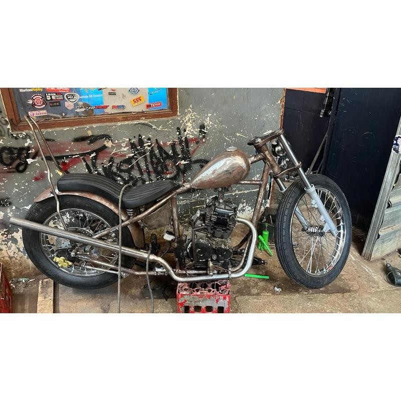 Ready Stok - Rangka Set Chopper Tinggal Pasang Mesin Costome