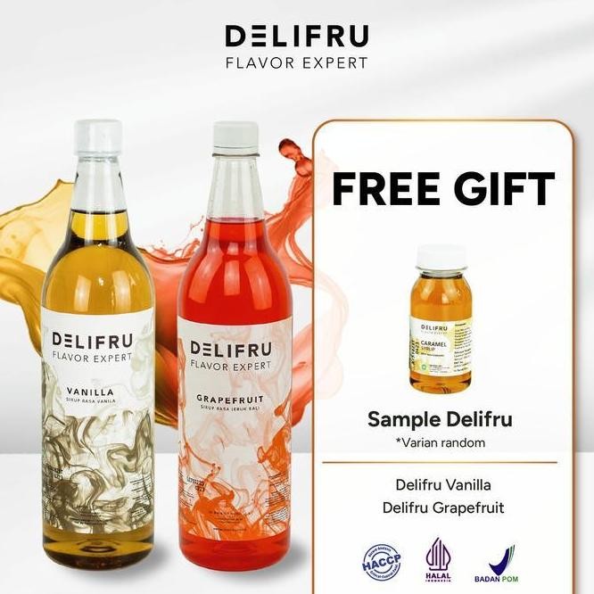 

(SALE) PAKET BUNDLING SYRUP DELIFRU 2L SIRUP VANILLA 1L + SIRUP GRAPEFRUIT 1L