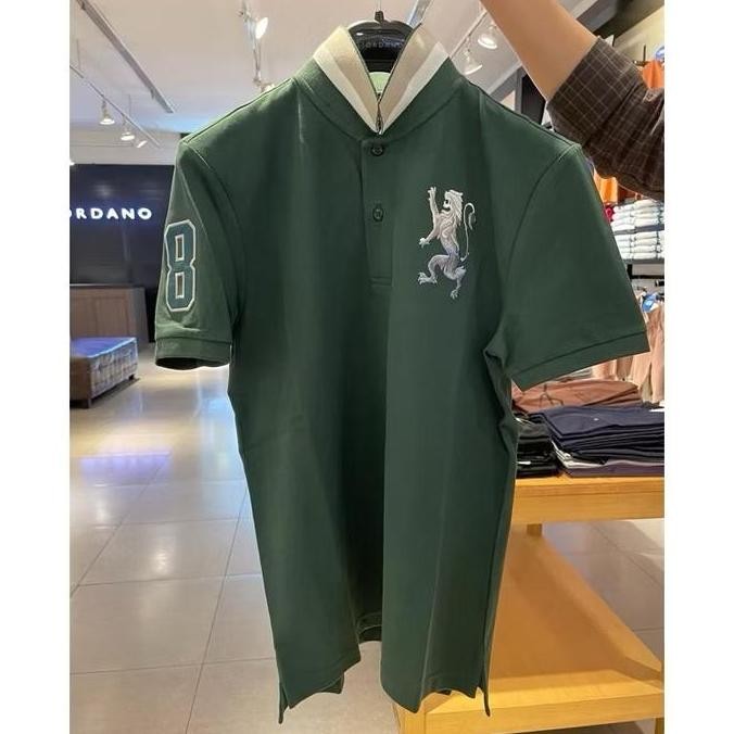 Grosir Giordano Polo Shirt 3D Lion Warna Hijau (Original)Xs,S,M,L,Xl,Xxl