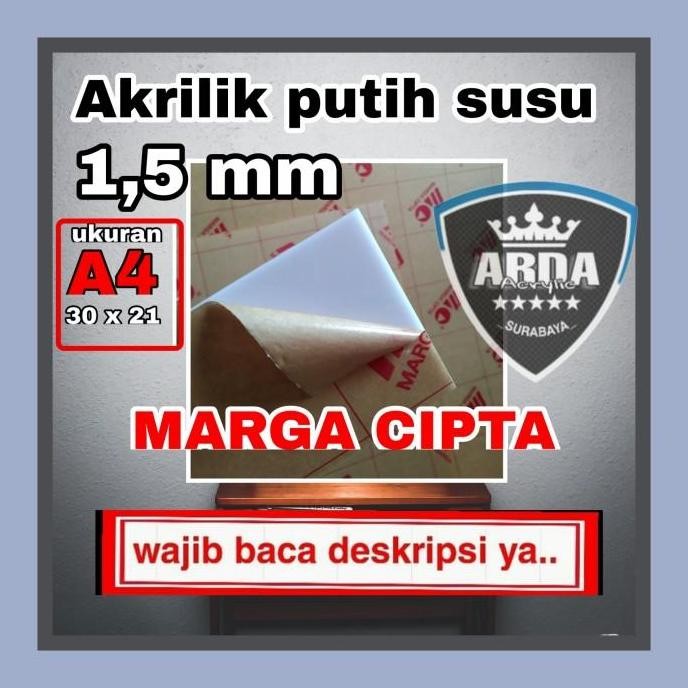 

[Expert] Akrilik putih susu 1,5 mm A4 marga cipta
