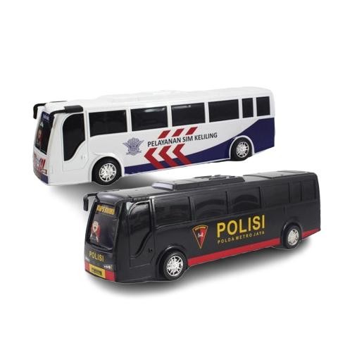 Ow42 Rkc Mainan Kendaraan Bus Polisi Police Bus Friction - Mainan Bis Polisi Bus Polisi Miniatur Bus