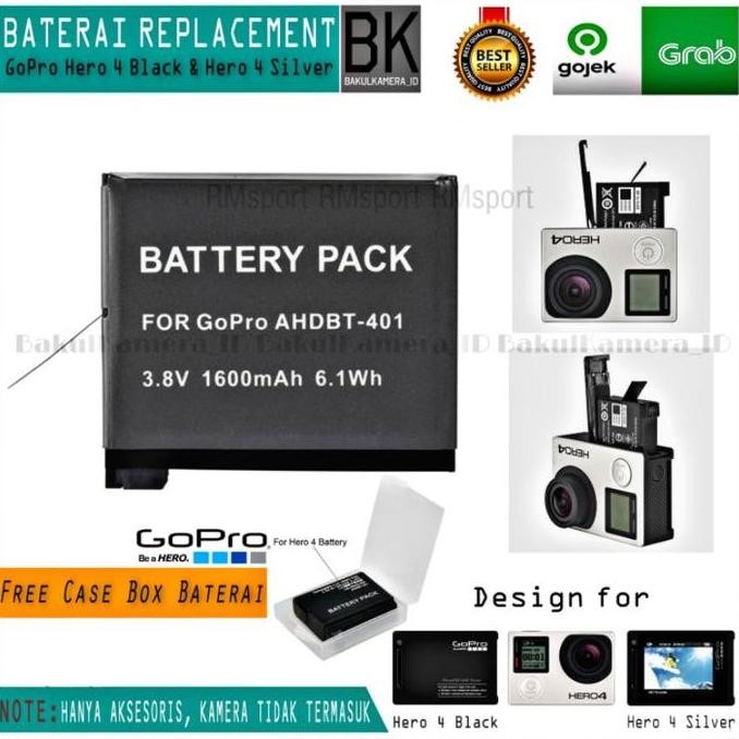 Baterai GoPro Hero 4 Black / Battery Gopro Hero 4 Silver