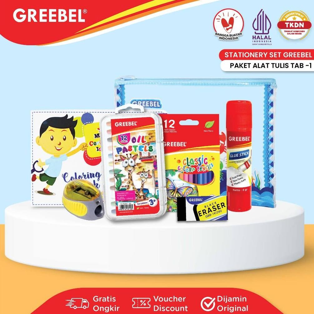 

GREEBEL Paket Alat Tulis TAB- 1 / Stationery Set / Paket Mewarnai