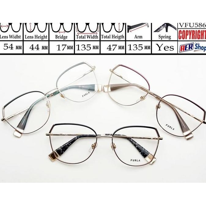 kacamata original FURLA kacamata minus cat eye kacamata model terbaru