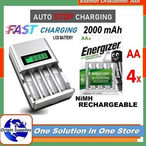 SALE CHARGER BATERAI ENERGIZER AA AAA + 4 BATERAI AA 2000MAH RECHARGEABLE