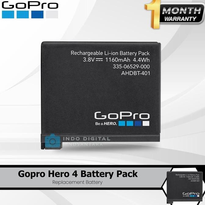 SALE BATERAI GOPRO HERO 4 ORIGINAL RECHARGEABLE BATTERY KAMERA ACTION CAM