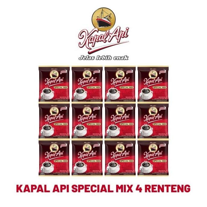 

baru kapal api special mix 4 renteng (10x23gr) - kopi instan plus gula | gudang jakarta