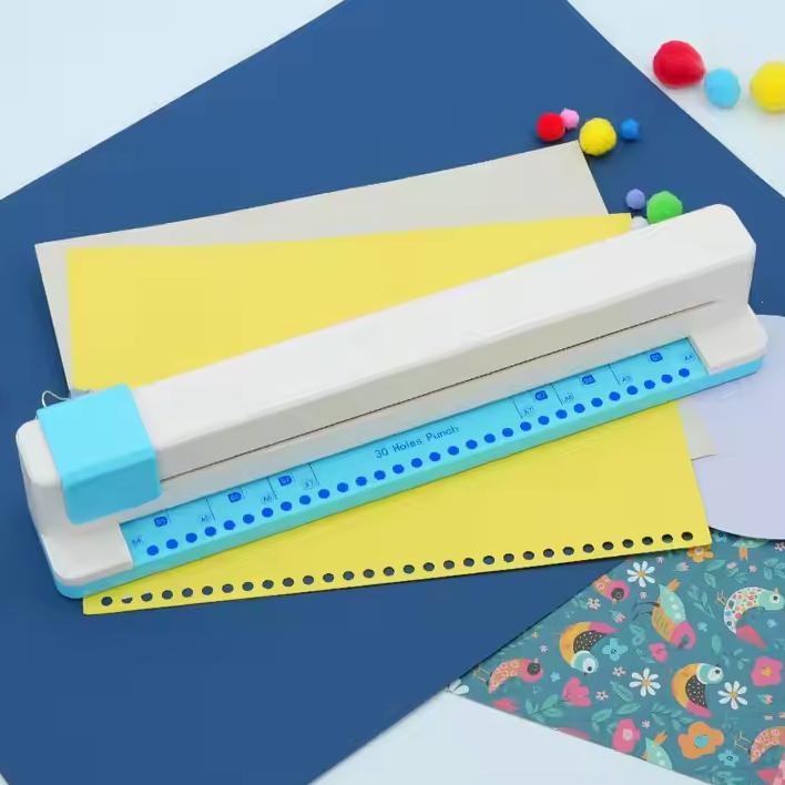 

BYL [KAMEI] 30holes Hand Push Paper Punch, Puncher Machine Pembolong Kertas for paper A4/A5/A6/A7/B5/B6/B7